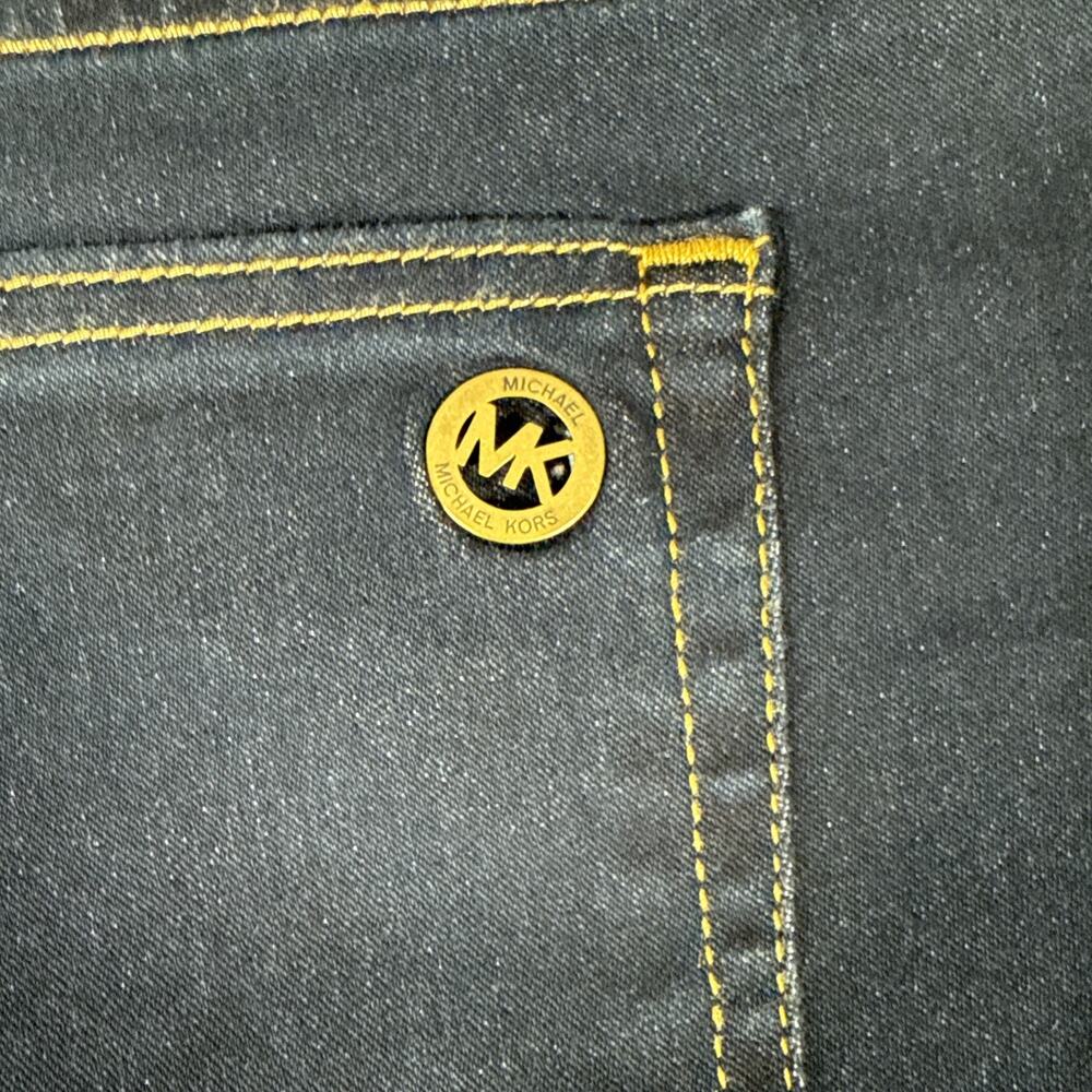 Michael Kors Womens Izzy Skinny Ankle Mid Rise Stretch Dark Rinse Crop Jeans S14 - Picture 7 of 7